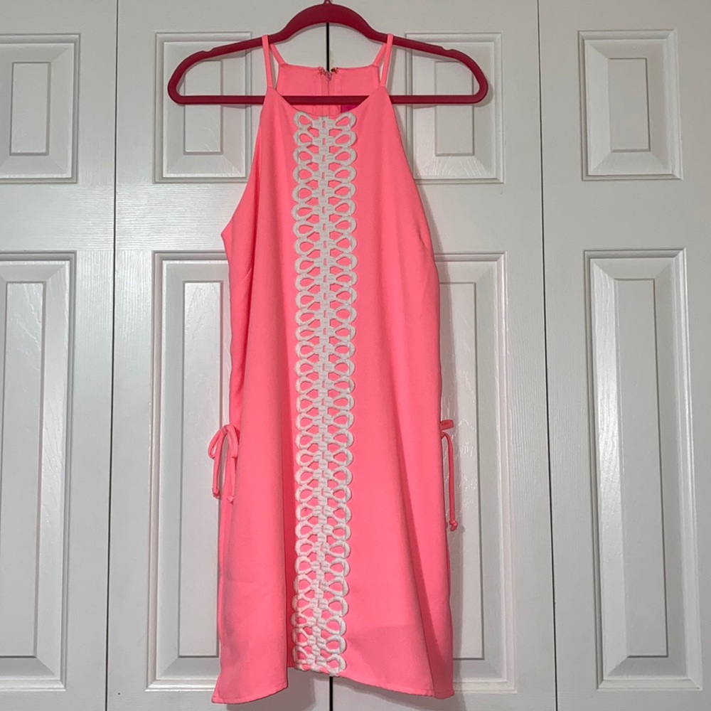 Lilly Pulitzer Pearl Romper in Lillys Coral EUC  6